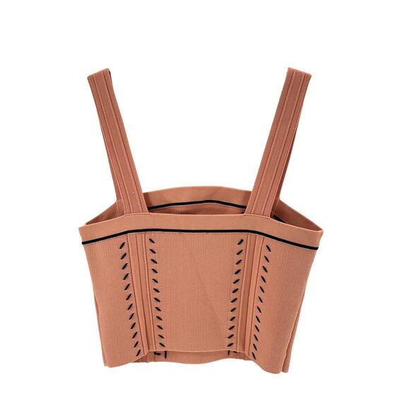 Sandro 'Figari' Pink Knit Crop Top Size 1 - Picture 3 of 4